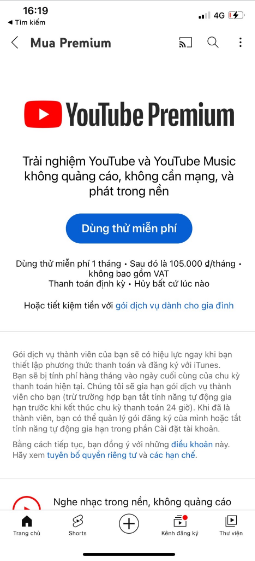 Tài khoản Youtube Premium - Thiết kế web Giai Điệu