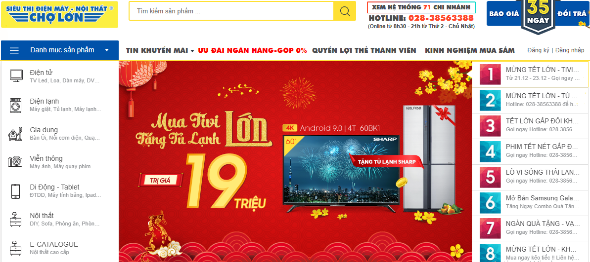 10 website thương mại điện tử hàng đầu Việt Nam 2019