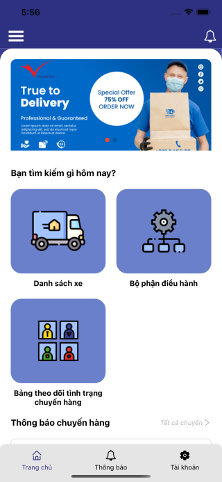 App vận tải - Thiết kế app Giai Điệu