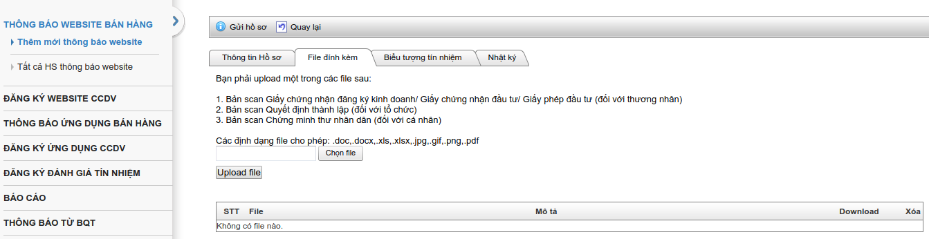 đăng ký web tmdt