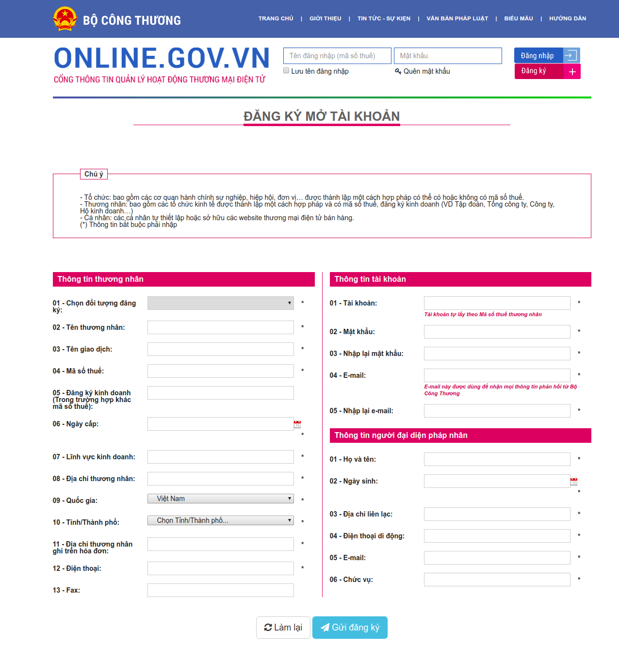 đăng ký website thương mại điện tử