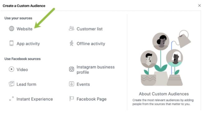 tạo tệp đối tượng tùy chỉnh facebook