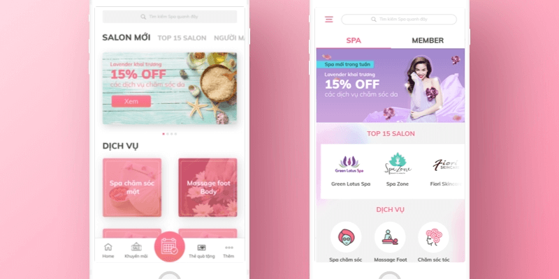Thiết kế app spa thẩm mỹ viện - Thiết kế app Giai Điệu